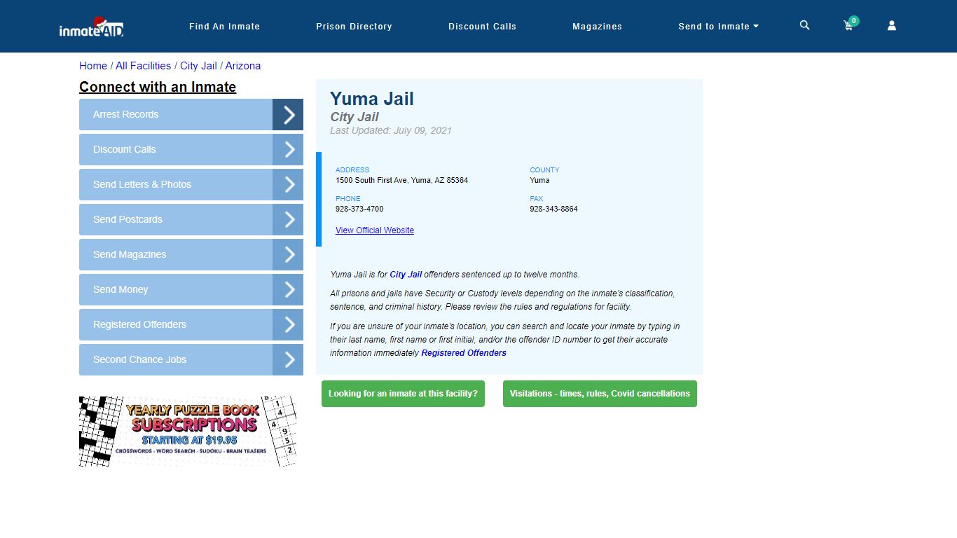 Yuma Jail | Inmate Locator